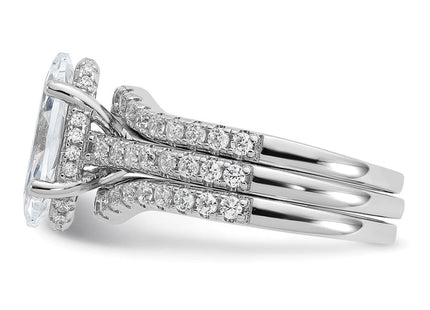 Sterling silver cubic zirconia band, another view