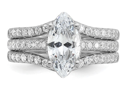 Sterling silver cubic zirconia band, further view