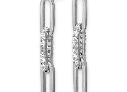 Sterling silver cubic zirconia drop earrings, alternate view