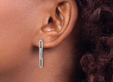 Sterling silver cubic zirconia drop earrings, another view
