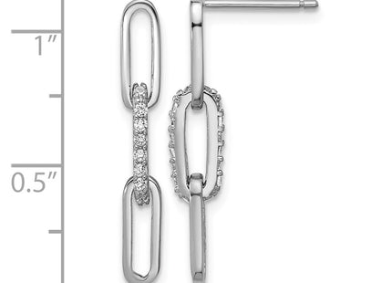 Sterling silver cubic zirconia drop earrings, further view