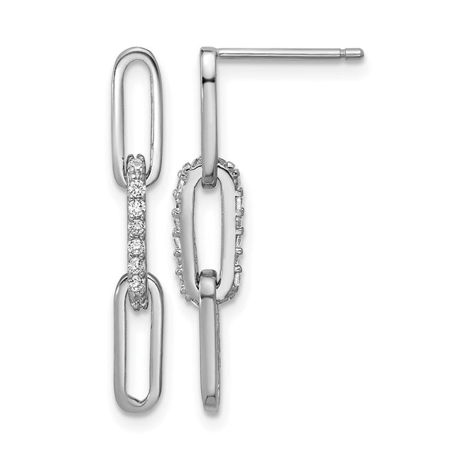 Sterling silver cubic zirconia drop earrings