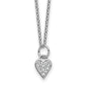 Cheryl M Sterling Silver Rhodium-plated Polished CZ Heart with Extension Necklace