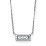 Cheryl M Sterling Silver Rhodium-plated Polished Fancy CZ Bar Necklace