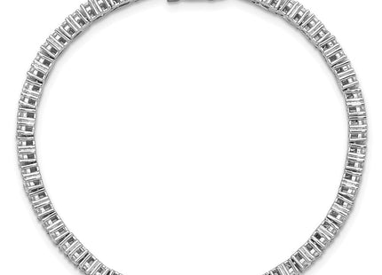 Cheryl M Sterling Silver Rhodium-plated Polished CZ with Safety Clasp Tennis Bracelet (Style QCM1778-6.75)