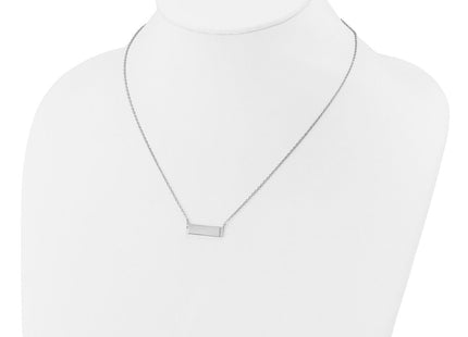 Cheryl M Sterling Silver Rhodium-plated Polished CZ Bar Necklace (Style QCM1792-18)