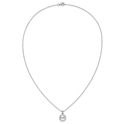 Cheryl M Sterling Silver Rhodium-plated Polished CZ Infinity Necklace and Post Earrings Set