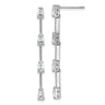 Cheryl M Sterling Silver Rhodium-plated Polished and Beaded CZ Post Dangle Earrings