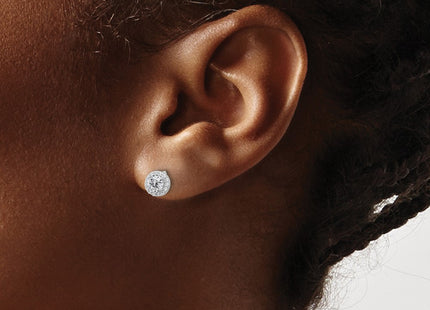 Sterling silver cubic zirconia earrings, another view