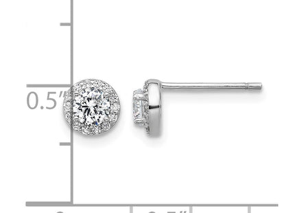 Sterling silver cubic zirconia earrings, further view