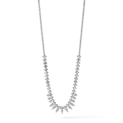 Cheryl M Sterling Silver Rhodium-plated Polished Fancy CZ Necklace, 18 x 10.8mm