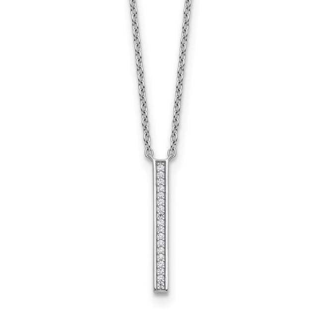 Sterling silver cubic zirconia bar necklace