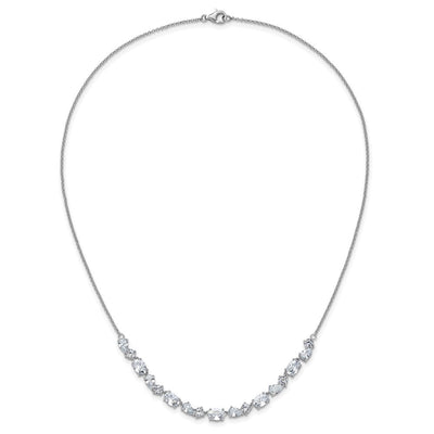 Cheryl M Sterling Silver Rhodium-plated Polished Fancy CZ Necklace, 18 x 5.1mm