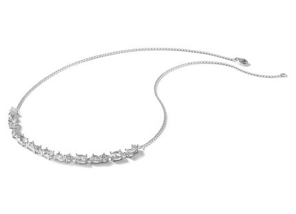 Cheryl M Sterling Silver Rhodium-plated Polished Fancy CZ Necklace, 18 x 5.1mm