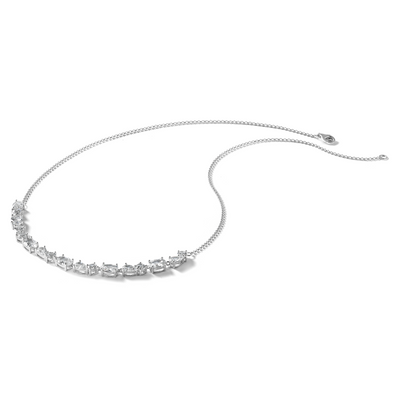 Cheryl M Sterling Silver Rhodium-plated Polished Fancy CZ Necklace, 18 x 5.1mm