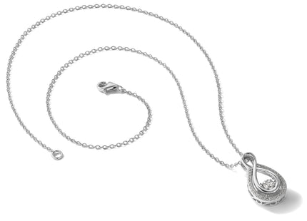 Cheryl M Sterling Silver Rhodium-plated Polished Vibrant CZ Teardrop Necklace