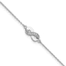 Cheryl M Sterling Silver Rhodium-plated Polished CZ Infinity 9. with Extension Anklet