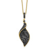 Cheryl M Sterling Silver Hematite and Rhodium-plated Polished Fancy Black CZ Necklace