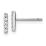 Cheryl M Sterling Silver Rhodium-plated Polished Letter I CZ Initial Post Earrings