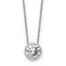 Cheryl M Sterling Silver Rhodium-plated Polished Bezel Set CZ with Extension Necklace