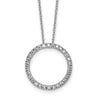Cheryl M Sterling Silver Rhodium-plated Polished CZ Circle with Extension Necklace
