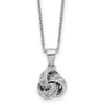 Cheryl M Sterling Silver Rhodium-plated Polished CZ Love Knot with Extension Necklace