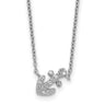 Cheryl M Sterling Silver Rhodium-plated Polished CZ Anchor with Extension Necklace