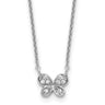 Cheryl M Sterling Silver Rhodium-plated Polished CZ Butterfly with Extension Necklace