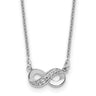 Cheryl M Sterling Silver Rhodium-plated Polished CZ Infinity with Extension Necklace
