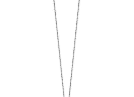 Cheryl M Sterling Silver Rhodium-plated Polished and Enameled Black and White CZ Dog with Extension Necklace (Style QCM1919-16)