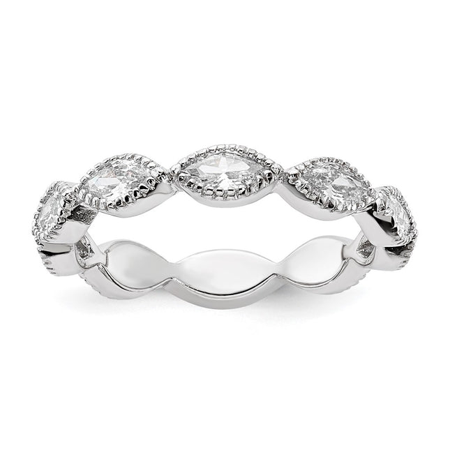 Sterling silver cubic zirconia ring