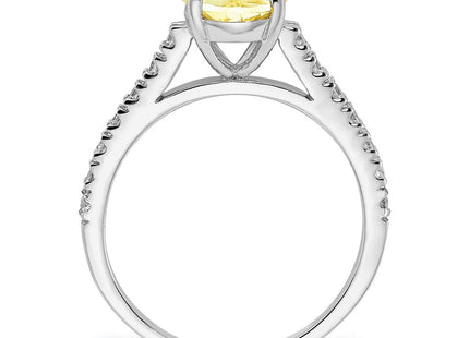 Sterling silver cubic zirconia oval ring, alternate view