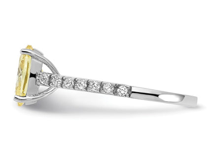 Sterling silver cubic zirconia oval ring, another view