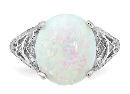 Sterling silver cubic zirconia oval ring, further view