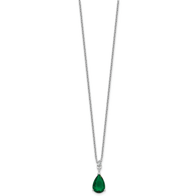 Cheryl M Sterling Silver Hematite and Gold-plated Polished and Beaded Black CZ Bar Necklace