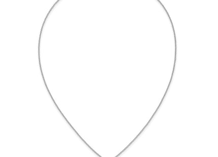 Cheryl M Sterling Silver Rhodium-plated Polished CZ and Green Glass Teardrop Necklace (Style QCM1958-18)