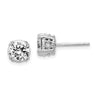 Cheryl M Sterling Silver Rhodium-plated Round Brilliant-cut CZ Post Stud Earrings