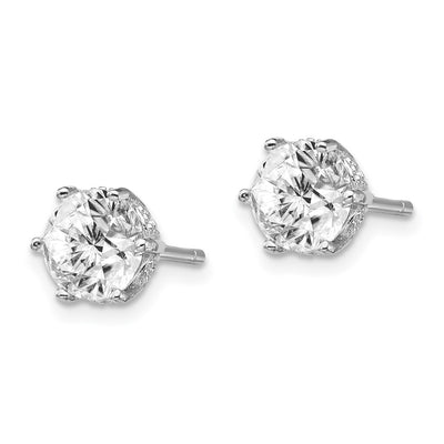 Cheryl M Sterling Silver Rhodium-plated Brilliant-cut CZ Post Stud Earrings