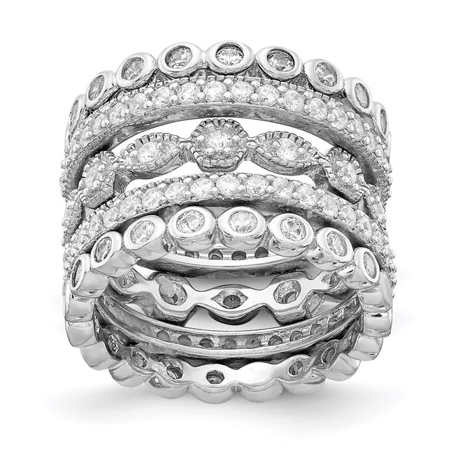 Sterling silver cubic zirconia ring