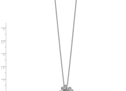Sterling silver cubic zirconia clover necklace, alternate view