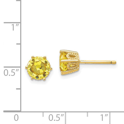 Cheryl M Sterling Silver Gold-plated Yellow Brilliant-cut CZ Stud Post Earrings