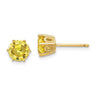 Cheryl M Sterling Silver Gold-plated Yellow Brilliant-cut CZ Stud Post Earrings