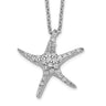 Cheryl M Sterling Silver Rhodium-plated Brilliant-cut CZ Starfish Necklace
