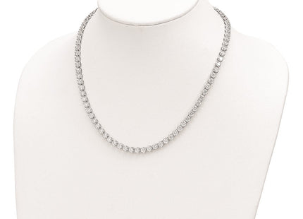 Cheryl M Sterling Silver Rhodium-plated Brilliant-cut CZ Necklace (Style QCM675-18)