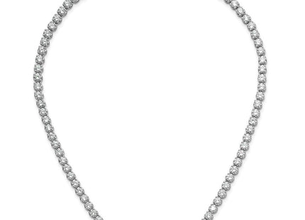 Cheryl M Sterling Silver Rhodium-plated Brilliant-cut CZ Necklace (Style QCM675-18)