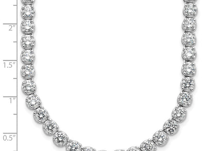 Cheryl M Sterling Silver Rhodium-plated Brilliant-cut CZ Necklace (Style QCM675-18)