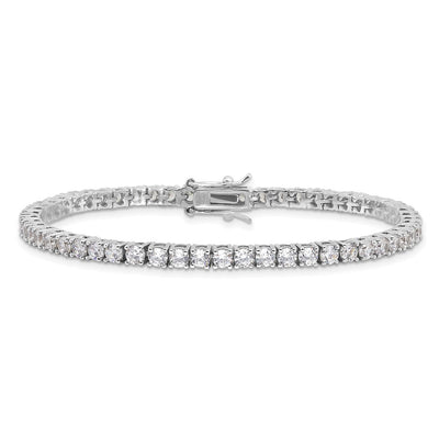 Cheryl M Sterling Silver Rhodium-plated Brilliant-cut CZ Tennis Bracelet