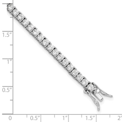 Cheryl M Sterling Silver Rhodium-plated Brilliant-cut CZ Tennis Bracelet