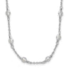 Cheryl M Sterling Silver Rhodium-plated Brilliant-cut Round CZ 42 Station Necklace