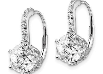 Sterling silver cubic zirconia drop earrings, alternate view